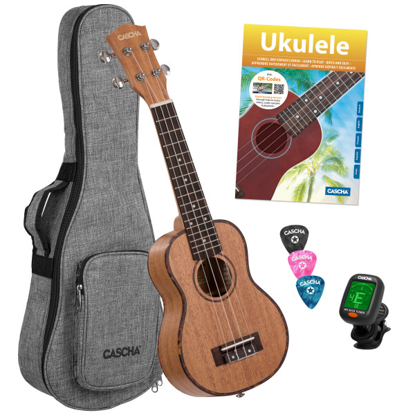 Premium Mahagoni Sopran Ukulele Bundle