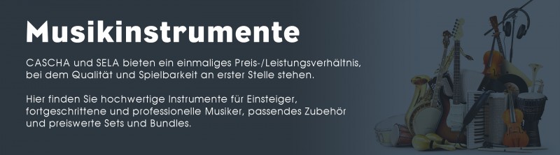 CASCHA bietet ein einmaliges Preis-/Leistungsverhältnis, bei dem Qualität und Spielbarkeit an erster Stelle stehen. Hier finden Sie hochwertige Instrumente für Einsteiger oder fortgeschrittene Musiker, passendes Zubehör und preiswerte Sets.