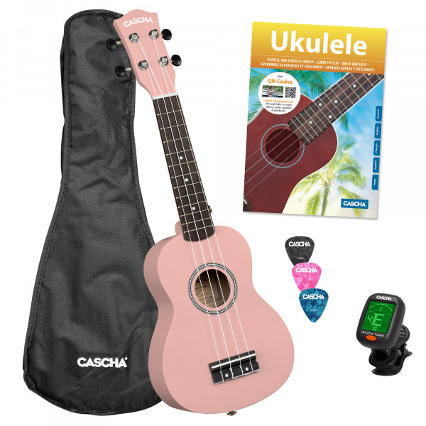 Sopran Ukulele Linde Pink Set