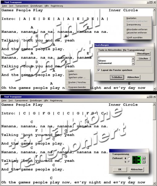 Leadsheet Transposer