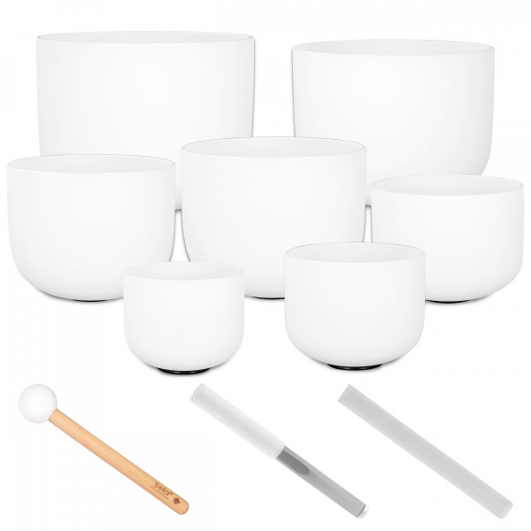 Crystal Singing Bowl Set Frosted 440 Hz