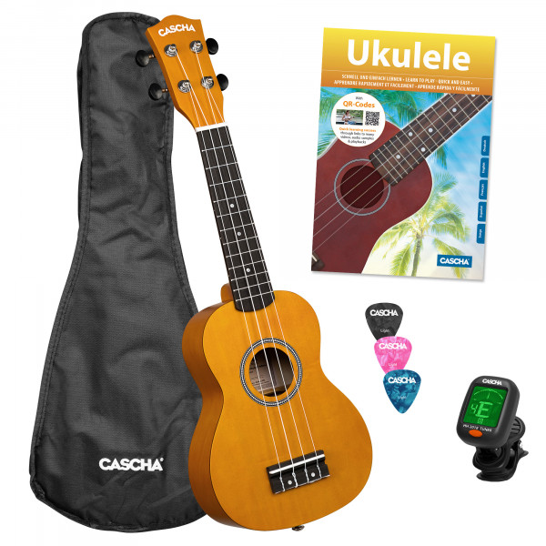 Sopran Ukulele Linde Gelb Set