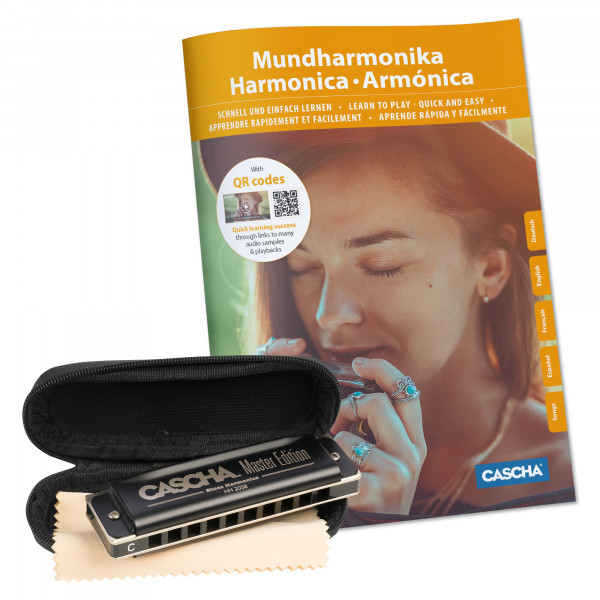 Master Blues Mundharmonika Set, 4-sprachig