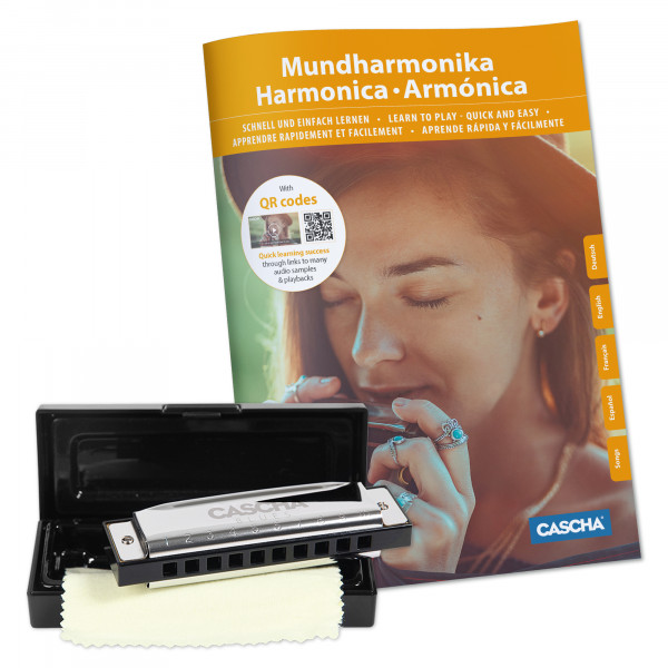 Blues Mundharmonika Set, 4-sprachig