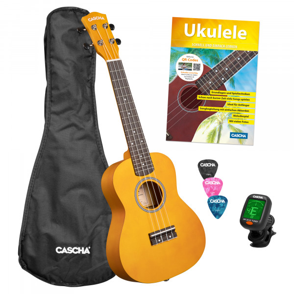 Konzert Ukulele Linde Yellow Set