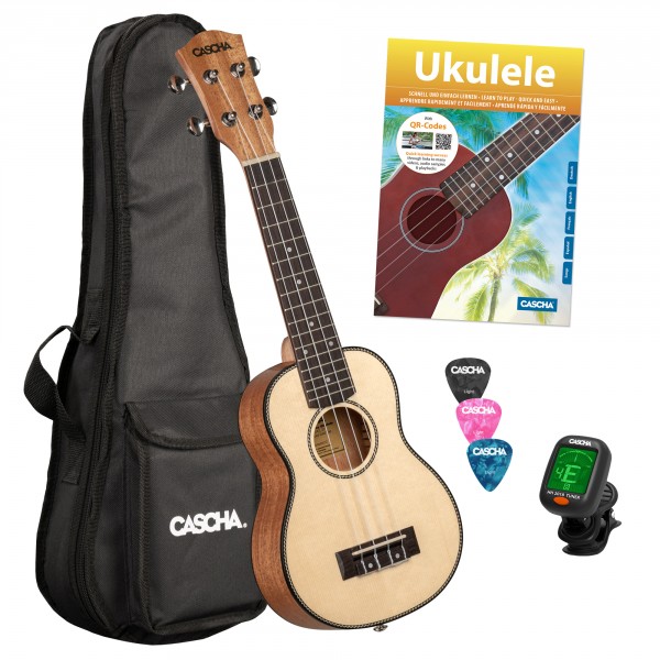 Sopran Ukulele Fichte Solid Top Set