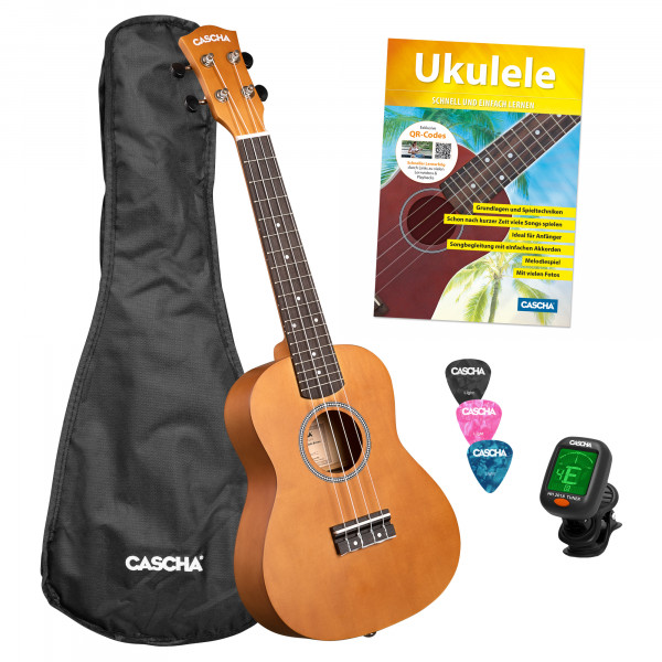 Konzert Ukulele Linde Brown Set