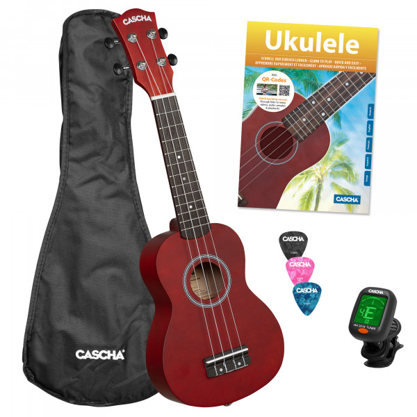 Sopran Ukulele Linde Rot Set