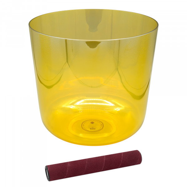 8.0” Infinity Crystal Singing Bowl in F3, 440 Hz, Yellow